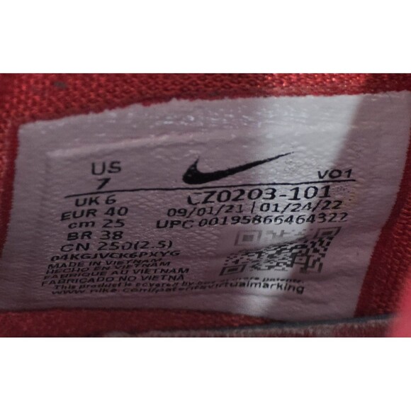 Nike LeBron 19 Sketch White/Black/University Red Men\'s Athletic Sneakers Size 7